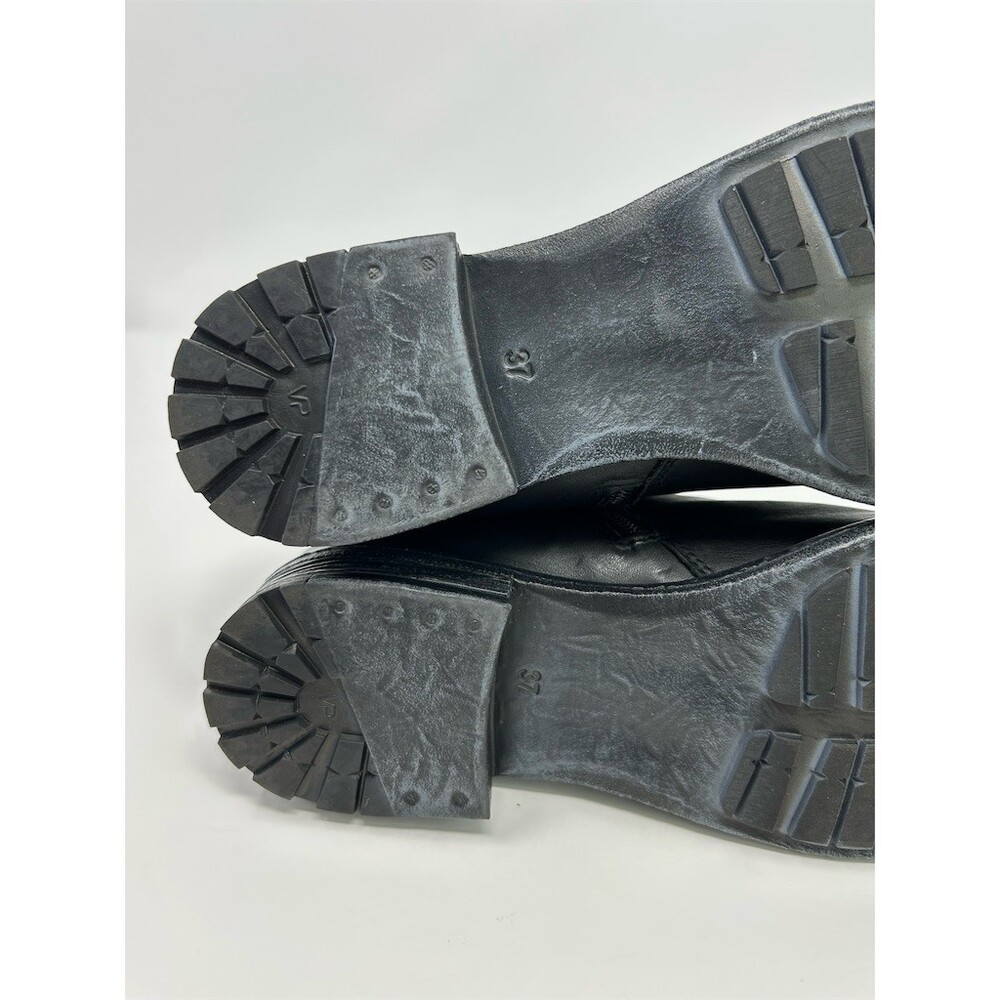 Avellini Booties Womens Black Ankle Side Zip Buckle Low Block Heel Size 37 - Picture 10 of 12